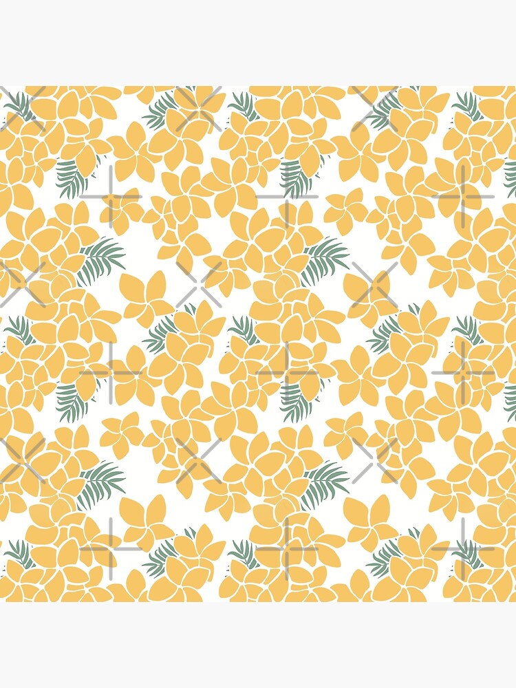 Artwork view, Gold Plumeria Pattern designed and sold by DeafAngel1080
