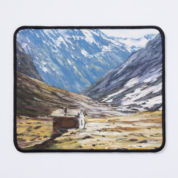 Item preview, Abstract style art mountain and small house in wildlife painting - colorful design - decoration and gift for mummy designed and sold by THASSON.
