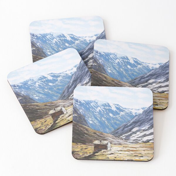 Item preview, Abstract style art mountain and small house in wildlife painting - colorful design - decoration and gift for mummy designed and sold by THASSON.