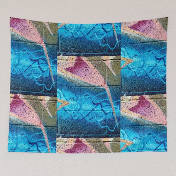 Item preview, Painting street art urban graffiti blue and pink  designed and sold by Tropical Blood.
