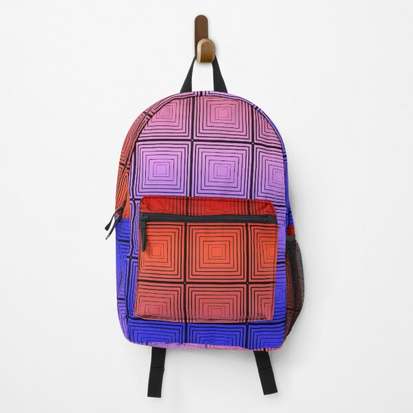 Item preview, Cute Vintage Ornamental Square Geometric Pattern with Red and Blue Gradient for For Pupils, Students, Teachers, and Lecturers Who Love the Geometrical Patterns and Gradient Colors designed and sold by IraNiva.