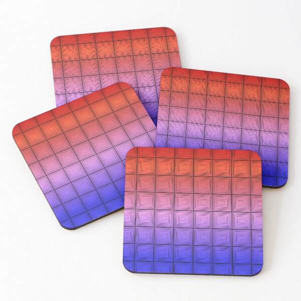 Item preview, Cute Vintage Ornamental Square Geometric  Pattern with Red and Blue Gradient for For Pupils, Students, Teachers, and Lecturers Who Love the Geometrical Patterns and Gradient Colors  designed and sold by IraNiva.