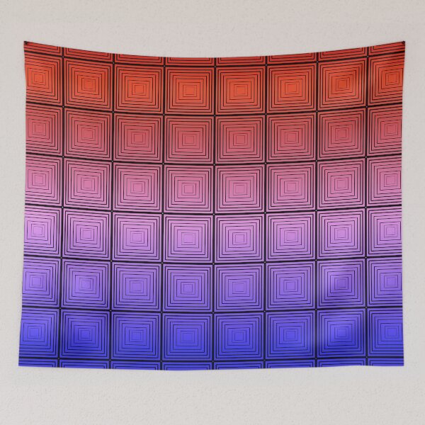 Item preview, Cute Vintage Ornamental Square Geometric  Pattern with Red and Blue Gradient for For Pupils, Students, Teachers, and Lecturers Who Love the Geometrical Patterns and Gradient Colors  designed and sold by IraNiva.