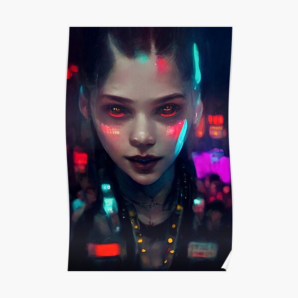 The Cyberpunk Girl Poster For Sale By Fantasyai Redbubble 7862