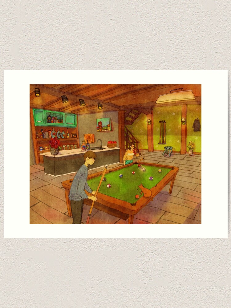 Alternate view of Playing pool Art Print