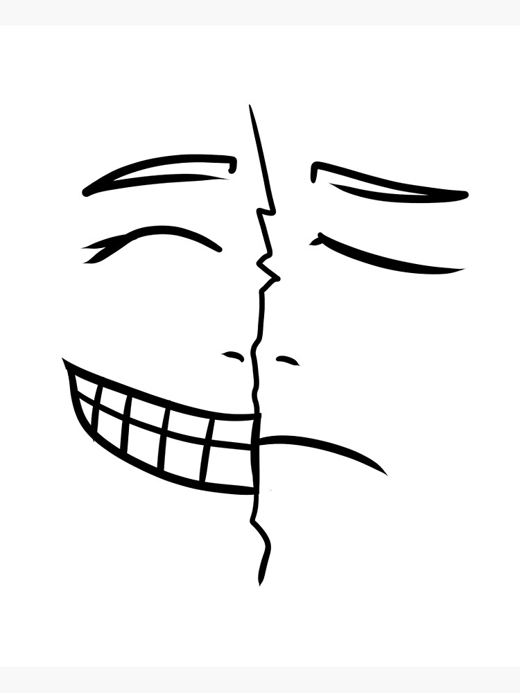 "half happy half sad face" Poster for Sale by yudraw Redbubble
