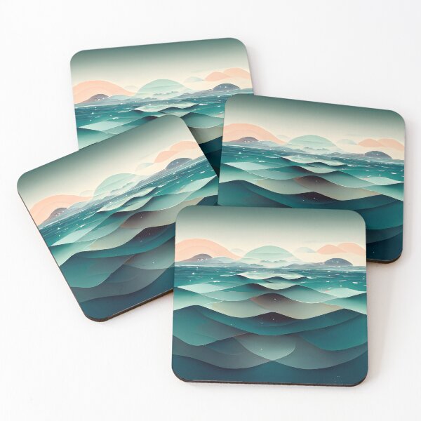 Item preview, Abstract Waves Sparkling Ocean Water designed and sold by MythicPrompts.