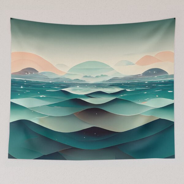 Item preview, Abstract Waves Sparkling Ocean Water designed and sold by MythicPrompts.