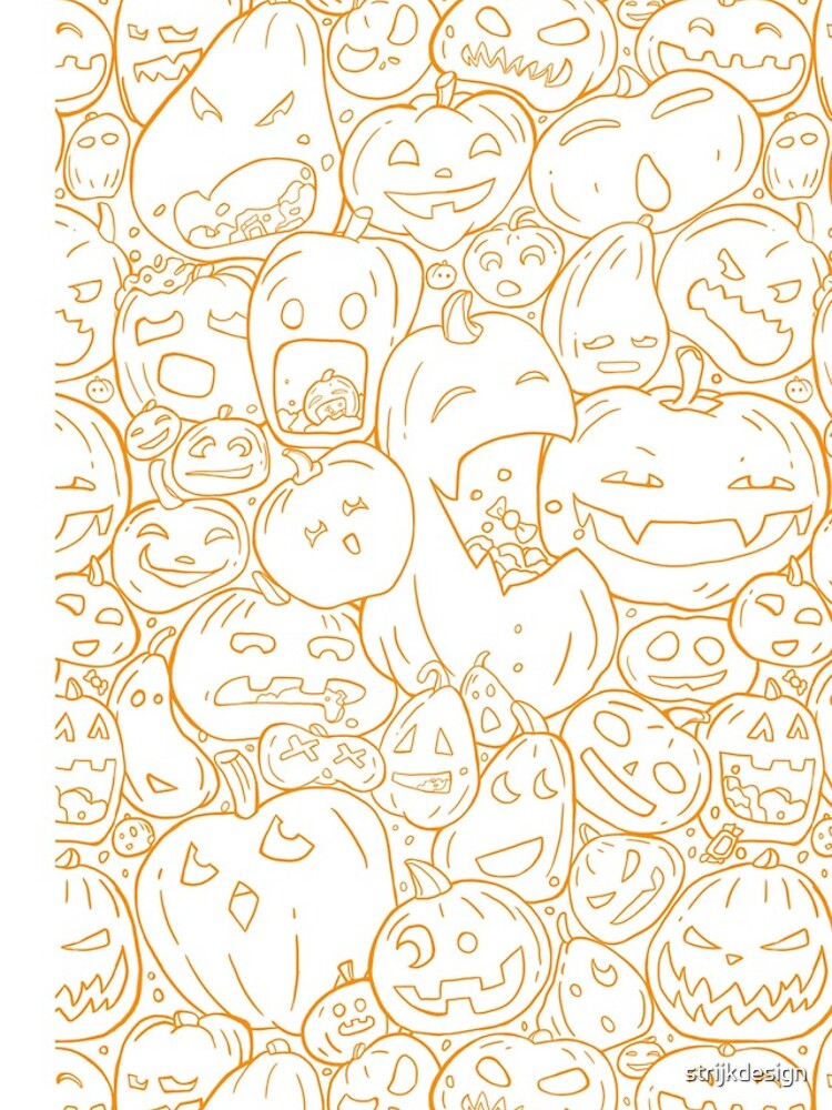 Halloween pumpkin line pattern by strijkdesign