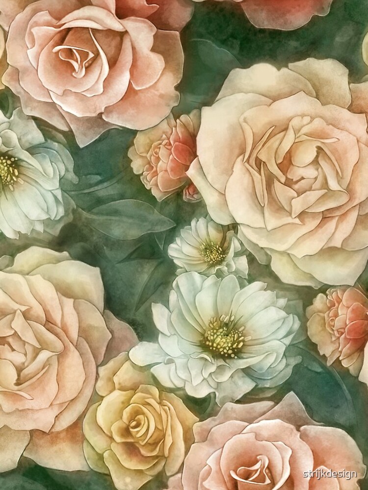 Rose floral pattern by strijkdesign