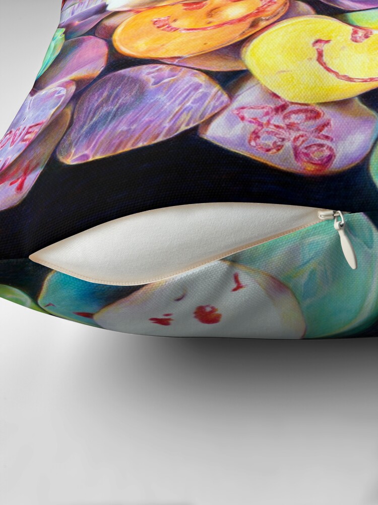 Thumbnail 2 of 4, Pillow, Candy Hearts designed and sold by KateWOart.