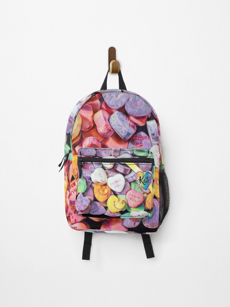 Thumbnail 1 of 3, Backpack, Candy Hearts designed and sold by KateWOart.