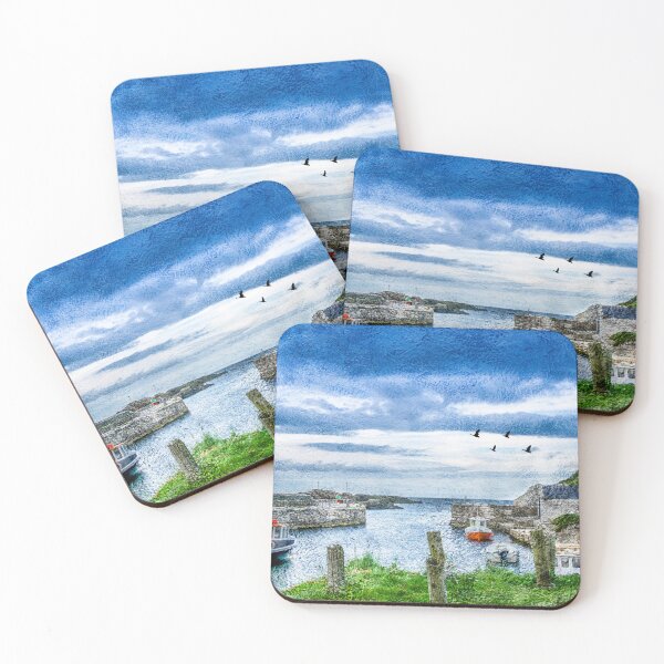 Item preview, Painterly Balintoy Harbour, County Antrim, Northern Ireland designed and sold by articlave.