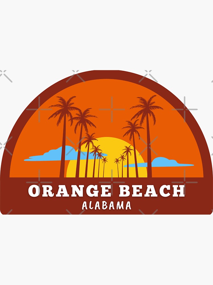 " Retro Orange beach Alabama Sunset Souvenir" Sticker for Sale by dk82