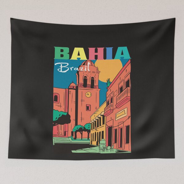 Item preview, Streets of Bahia Brazil Vintage Art designed and sold by MrEddie10.