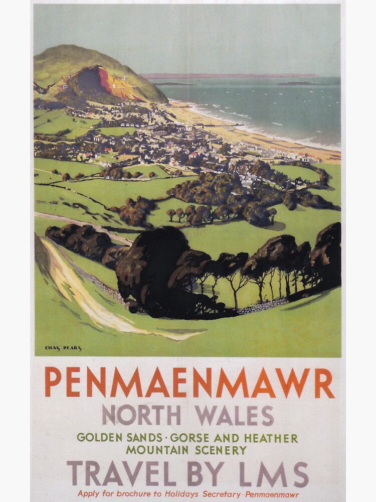 "Penmaenmawr, North Wales LMS Vintage Railway Travel Poster 1923