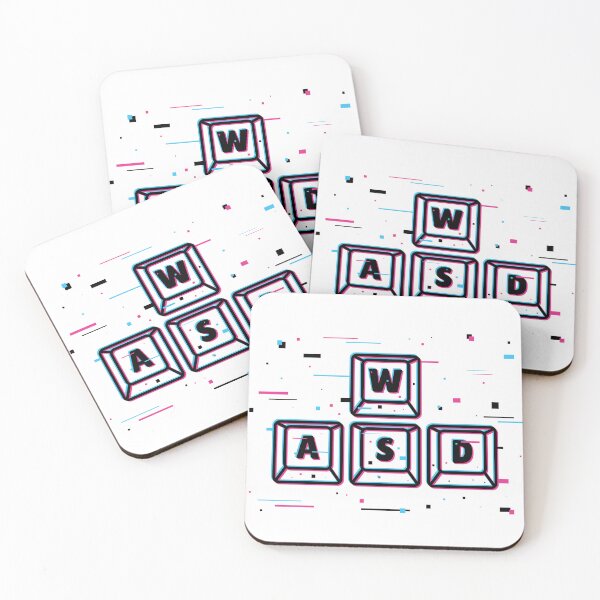 Item preview, Pink and Blue Neon Glitch Gamer WASD | PC Gaming for Life | Nerdy Awesomeness designed and sold by SqrlStudios.