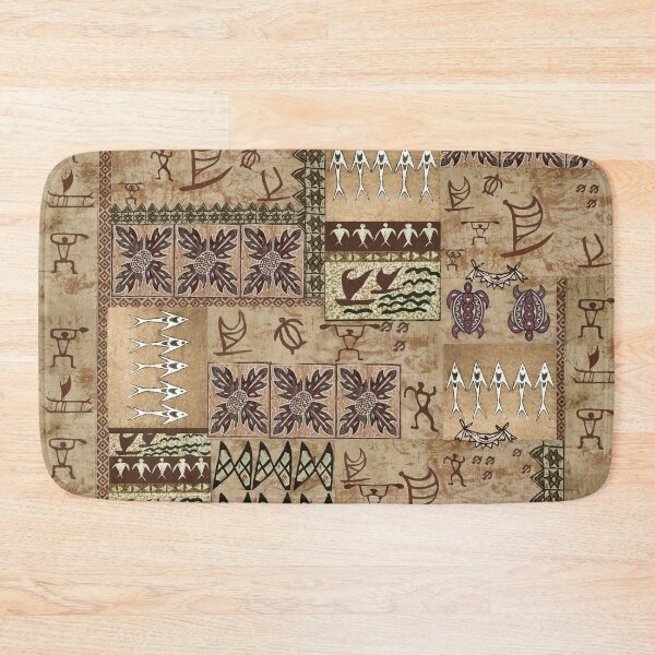 Item preview, Hawaiian Sailing Canoe and Petroglyph Tapa designed and sold by J Marielle Designs.