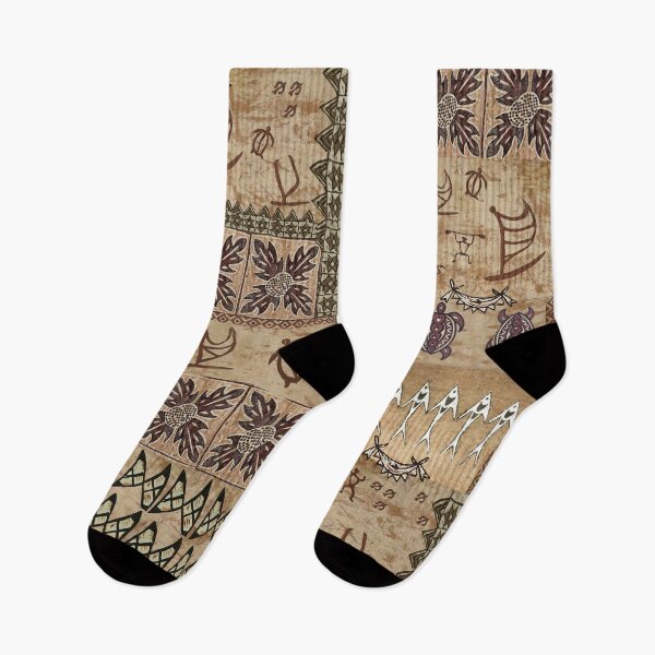 Item preview, Hawaiian Sailing Canoe and Petroglyph Tapa designed and sold by J Marielle Designs.
