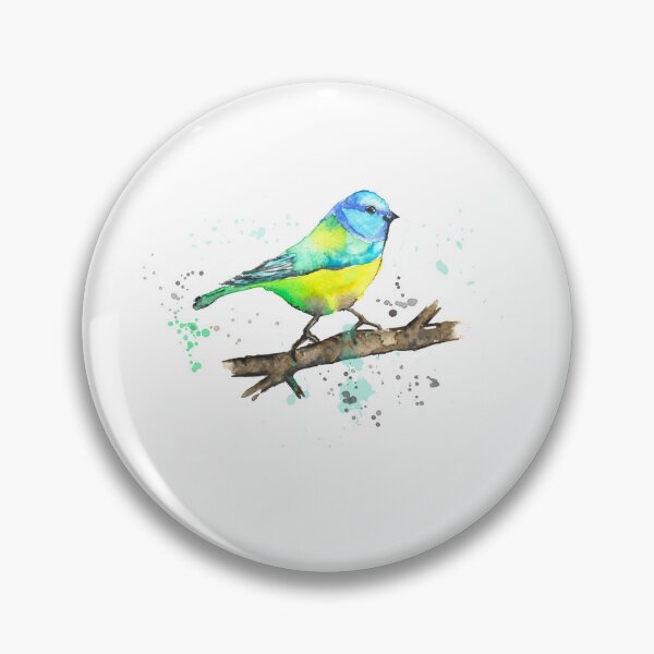 Item preview, Blue tit on branch designed and sold by Rosaliartbook.