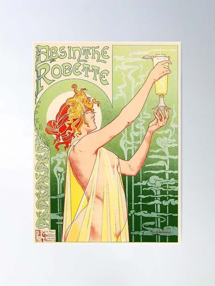 Alphonse Mucha, Absinthe Robette Vintage Alcohol Art Advert
