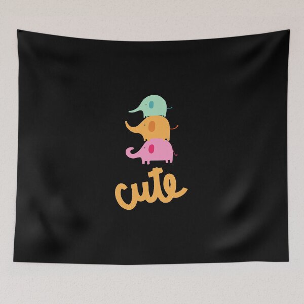 Item preview, Cute elephants kawaii in pastel green orange & pink designed and sold by DahliaBlanche.