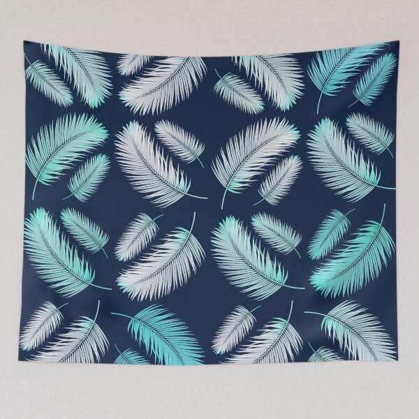 Item preview, Blue Palm Tree Leaves Graphic Design designed and sold by Narkusdesign.