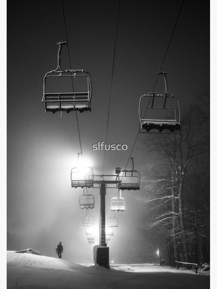 "Nightride Chair Lift" Sticker for Sale by slfusco Redbubble
