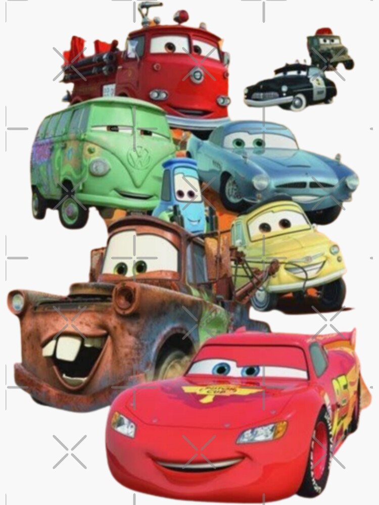 "Lightning Mcqueen and Friends " Sticker for Sale by ALAnimes Redbubble