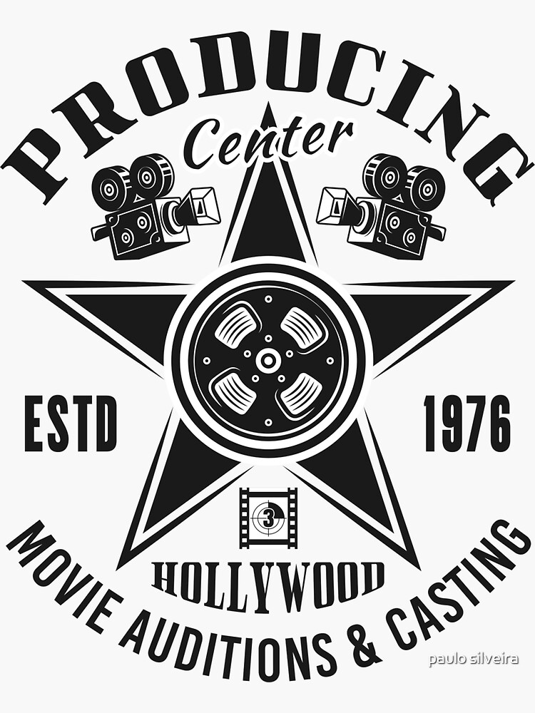 "Hollywood producing center. Movie fans gift." Sticker for Sale by