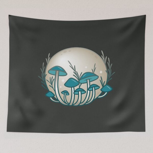 Item preview, turquoise mushroom moon designed and sold by Manitou Mercantile.