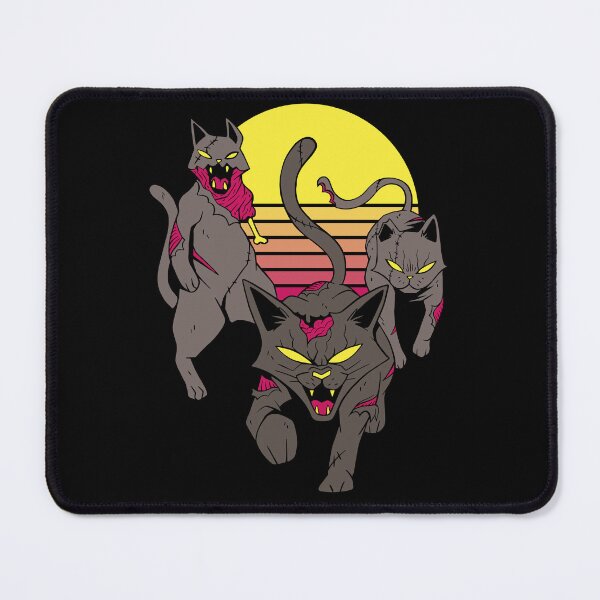 Item preview, Three zombie cats in a retro sunset background designed and sold by Rob-Son.