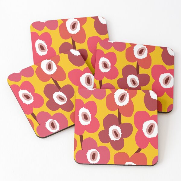 Item preview, Iconic Retro Scandinavian Floral Pattern in Yellow and Pink designed and sold by Deutschic.