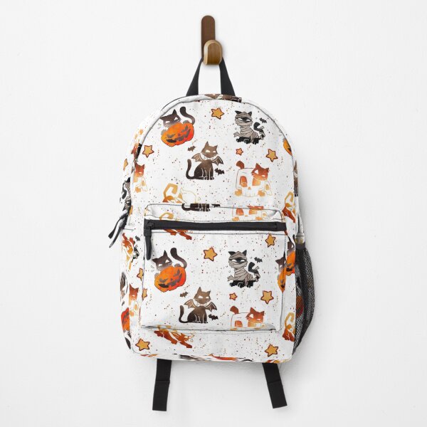 Item preview, Cute Halloween Pattern Pumpkin Cats Bats designed and sold by OtillieArt.