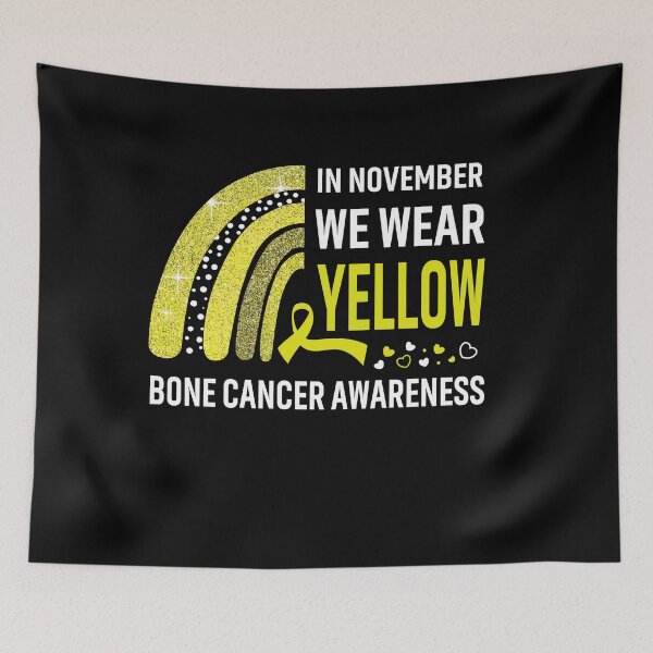 Item preview, Rainbow In November We Wear Yellow Bone Cancer Awareness designed and sold by Mnrshirley.