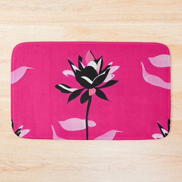 Item preview, Lotus Flower in Pink & Black - Bold Design designed and sold by tinytiger77.