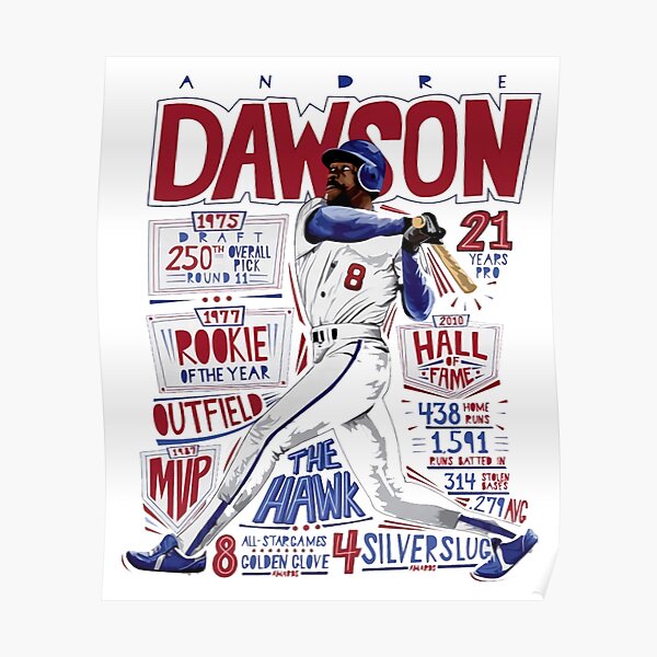 Andre Dawson Stats Sticker for Sale by wardwilliam90