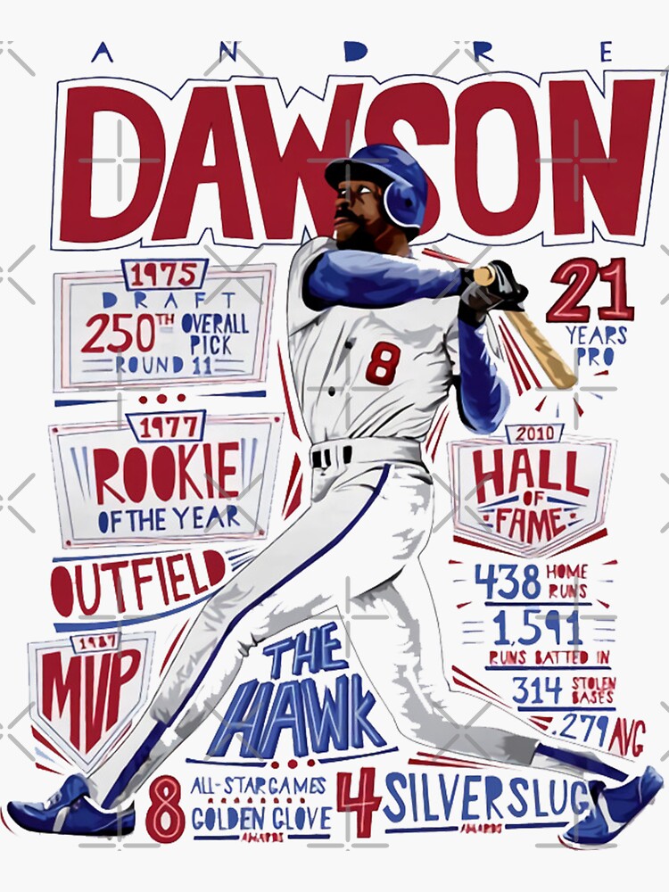Andre Dawson Stats Sticker for Sale by wardwilliam90