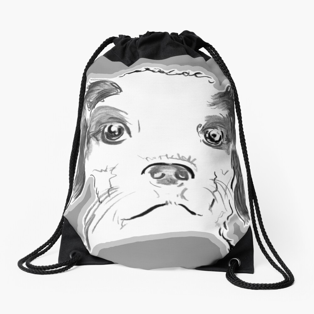Cavalier King Charles Spaniel Puppy Drawing Drawstring Bag
