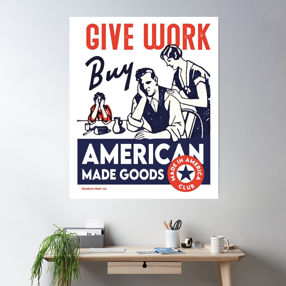 No2083 額装　ポスター  メルビンバックナー　アメリカ　アート　送料無料 The Buy American