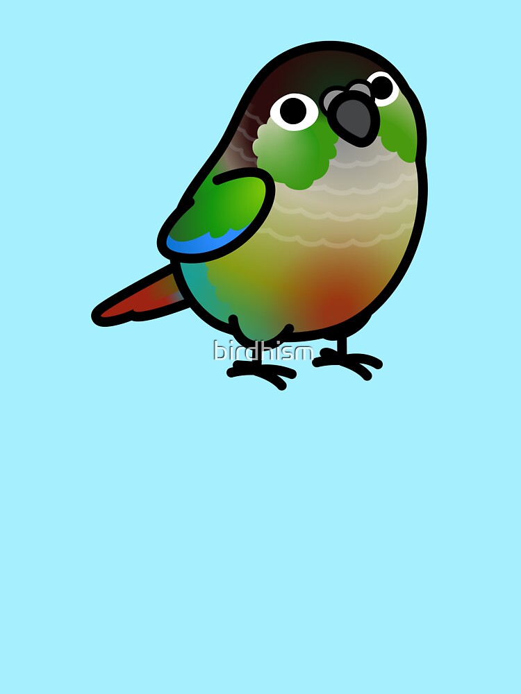 Thumbnail 3 of 3, Relaxed Fit T-Shirt, Chubby Green Cheek Conure designed and sold by birdhism.
