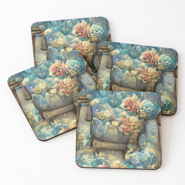 Item preview, Softest Floral Blue Cushion designed and sold by ~.