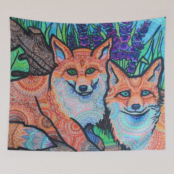 Item preview, Friendly Foxes in a Forest Mandala designed and sold by GDiEDesigns.