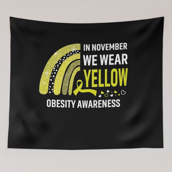 Item preview, Rainbow In November We Wear Yellow Obesity Awareness designed and sold by Mnrshirley.