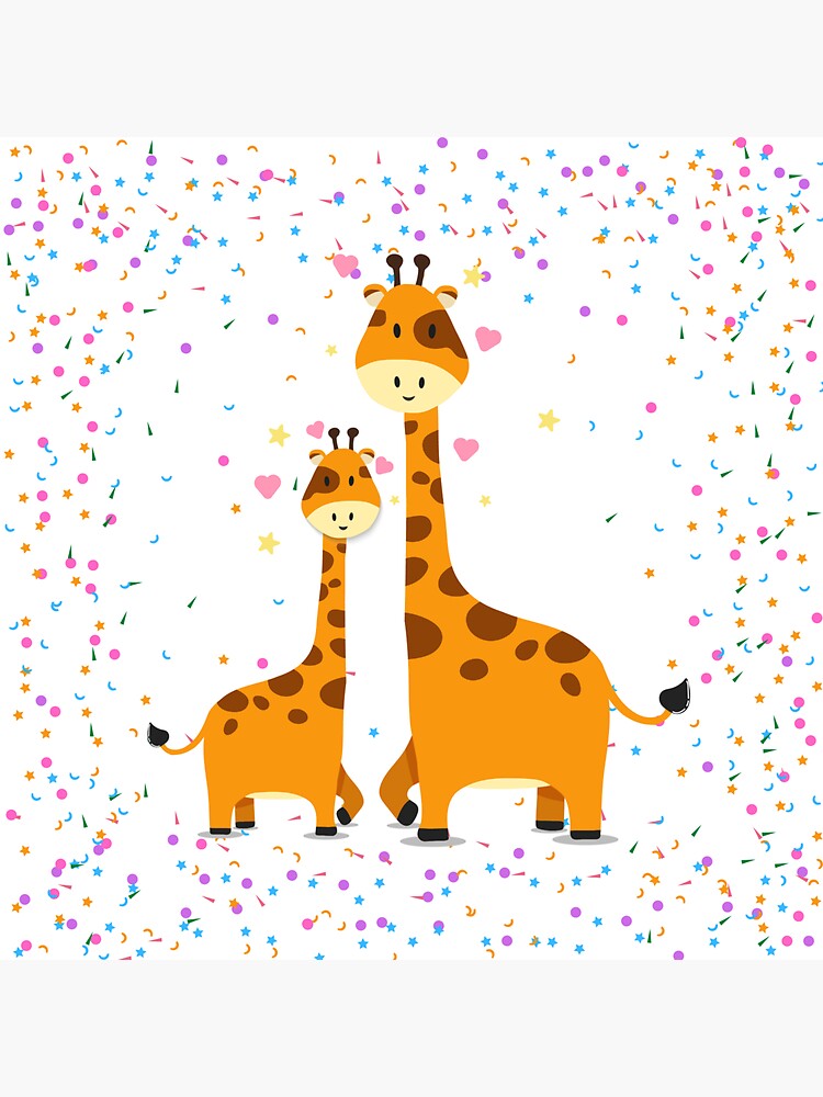 "Mom and Baby Giraffes" Sticker for Sale by UniqueGlamour Redbubble