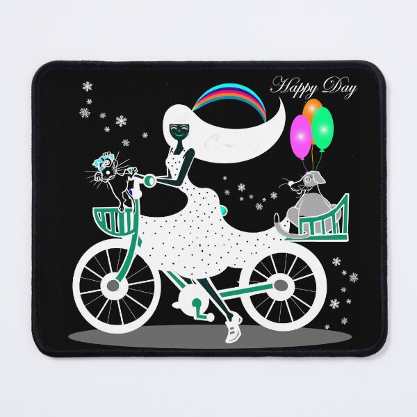 Item preview, Happy day - girl and cute dogs - Invert colors effect  designed and sold by Shirley cute art .