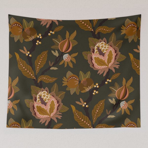 Item preview, Jacobean Floral Dark  designed and sold by Sarah Thorpe Designs .
