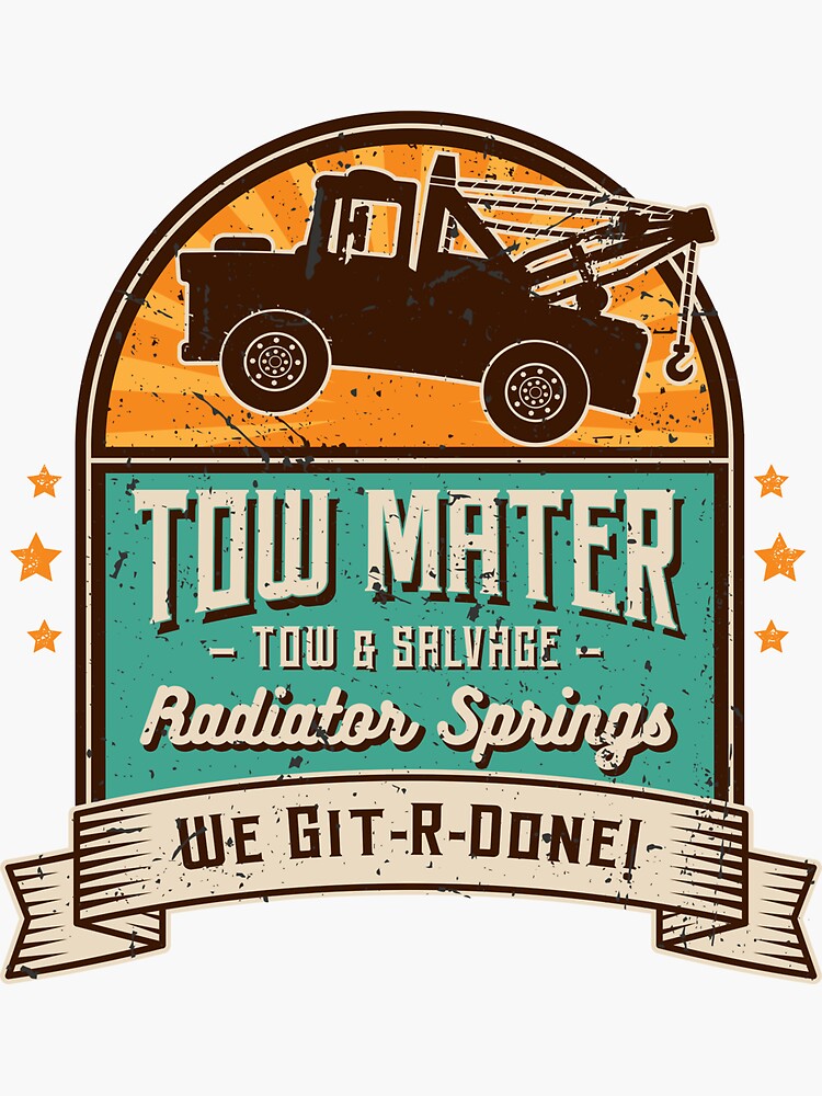 Tow Mater - Tow & Salvage - Vintage Sticker