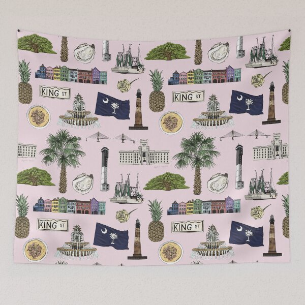 Item preview, Charleston, South Carolina Pattern - Pink designed and sold by Elizabeth Weglein.