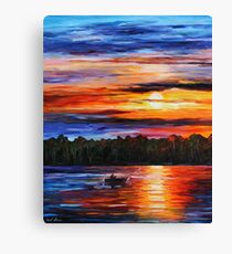 Fishing by the Sunset Canvas Print